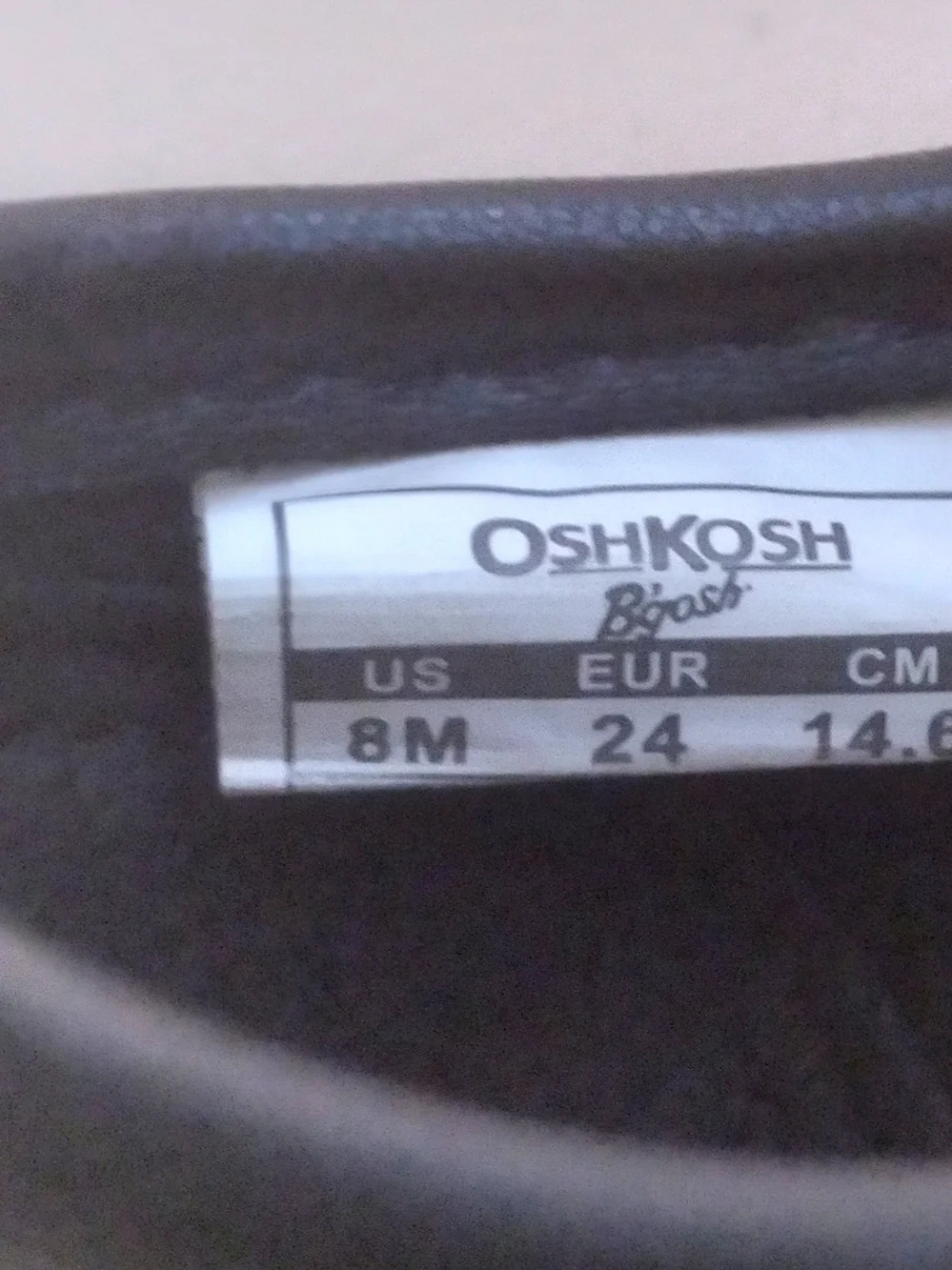 OshKosh B'gosh Gracie Black Mary Jane Sneakers with White Soles Toddler 8M